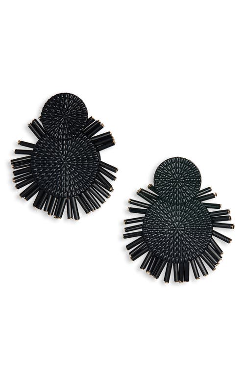 Shop Baublebar Textured Circle Drop Earrings In Black