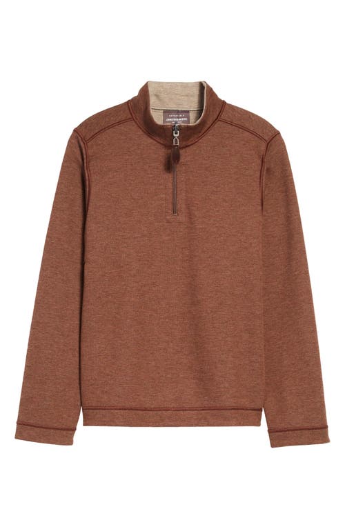 Johnston & Murphy Kids' Solid Reversible Quarter Zip Pullover Rust/Oatmeal at