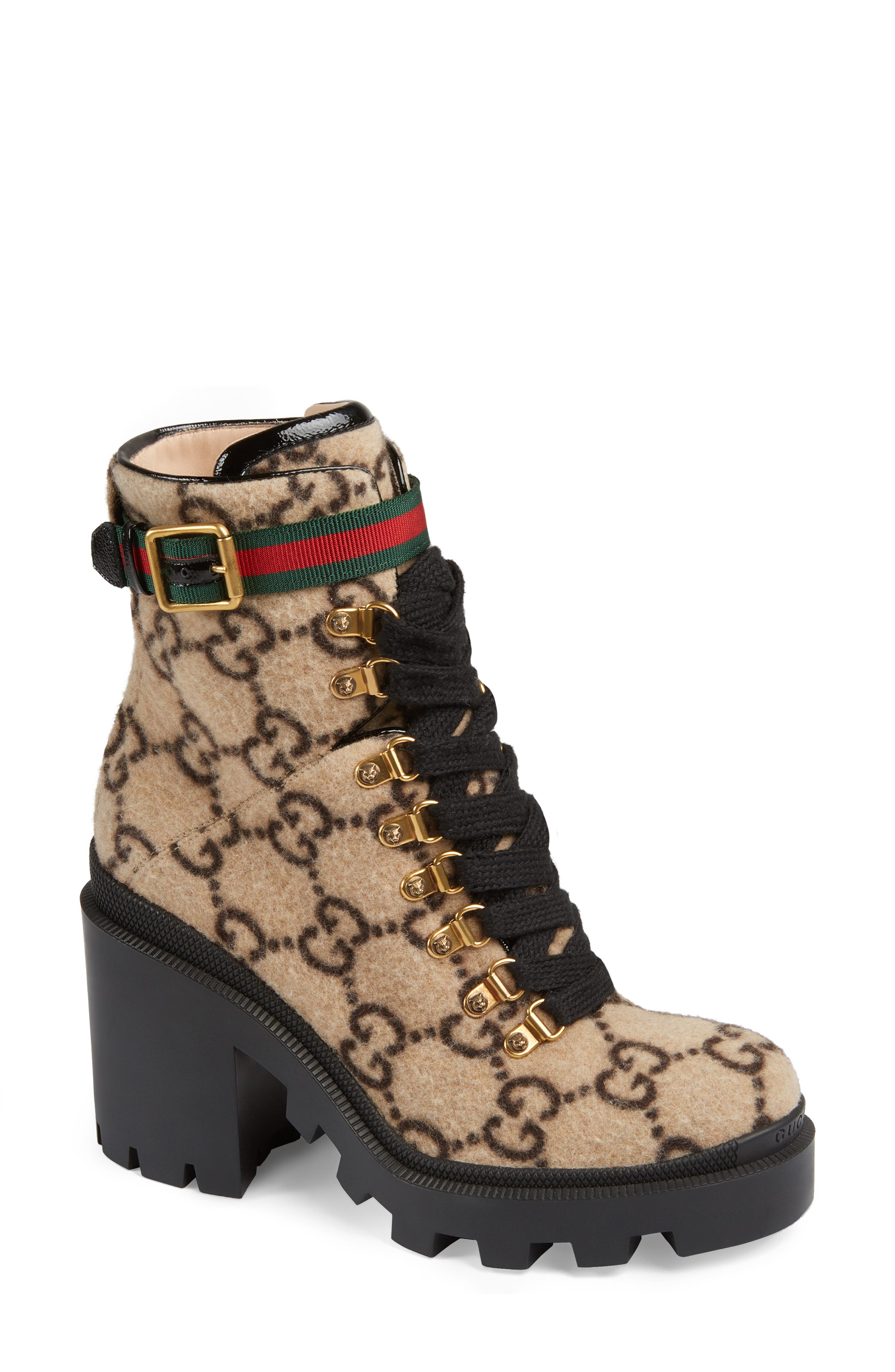 Gucci Trip Logo Bootie - Beige