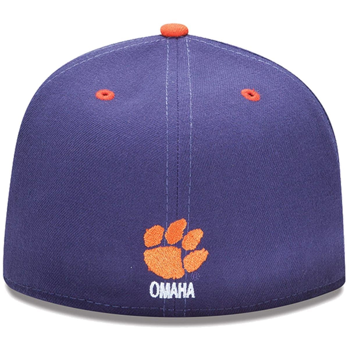 purple and orange fitted hat