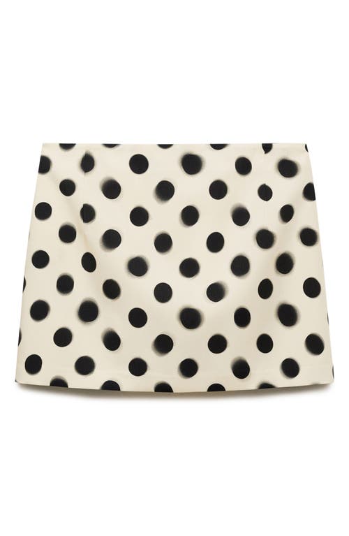 Shop Mango Mansur Polka Dot Satin Miniskirt In Ecru