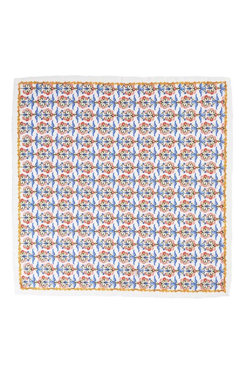 Shop Juliska Emilie Set Of 4 Floral Napkins In Chambray