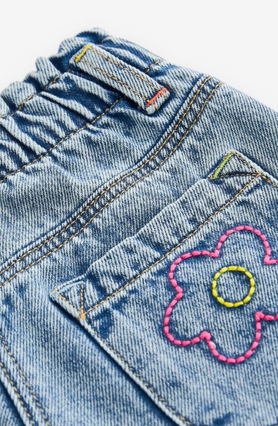 Shop Next Kids' Doodle Embroidered Denim Shorts In Blue