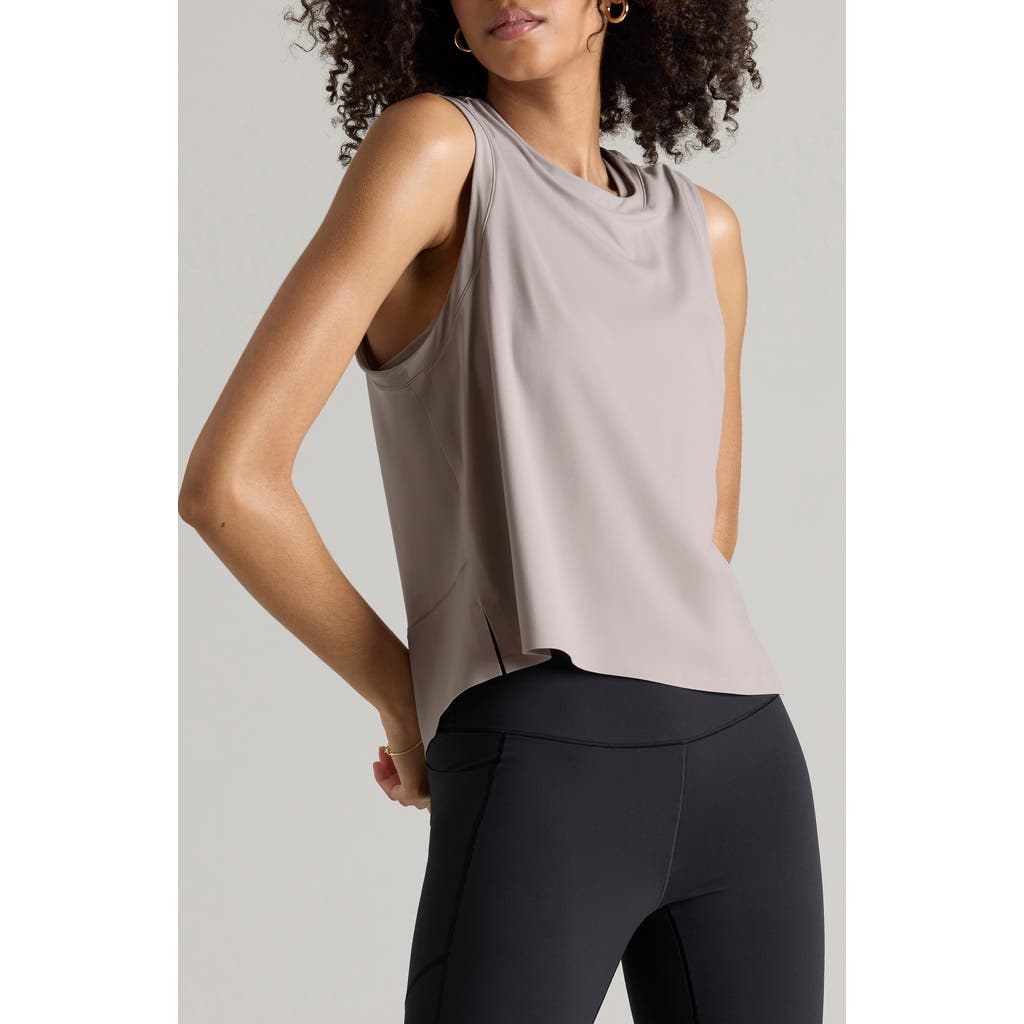 Rhone Serene Crop Performance Tank In Taupe Mist