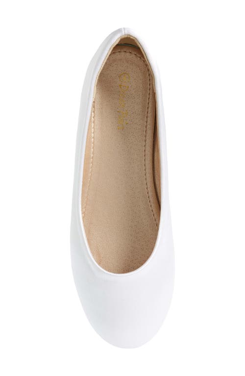 Dream Pairs Kids' Ballerina Flat In White/satin