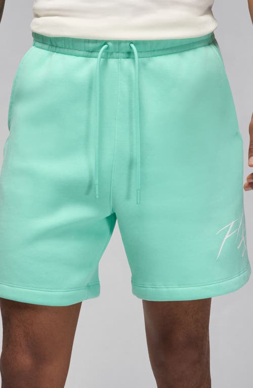 Shop Jordan Fleece Sweat Shorts In Emerald Rise/white