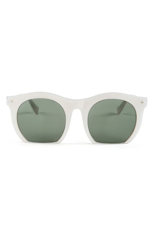 Grey Ant Foundry 51mm Round Sunglasses in White/Grey