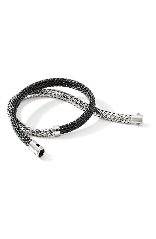 Shop John Hardy Medium Chain Bracelet In Silver/black