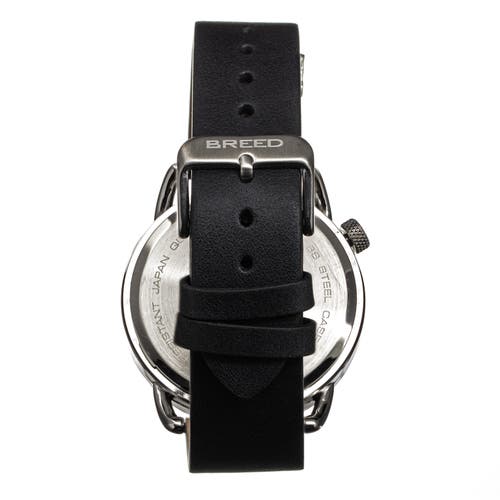 Shop Breed Regulator Leather-band Watch W/second Sub-dial In Black