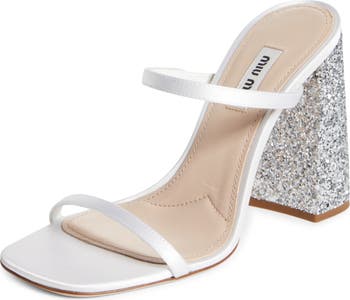 Miu miu discount glitter block heel