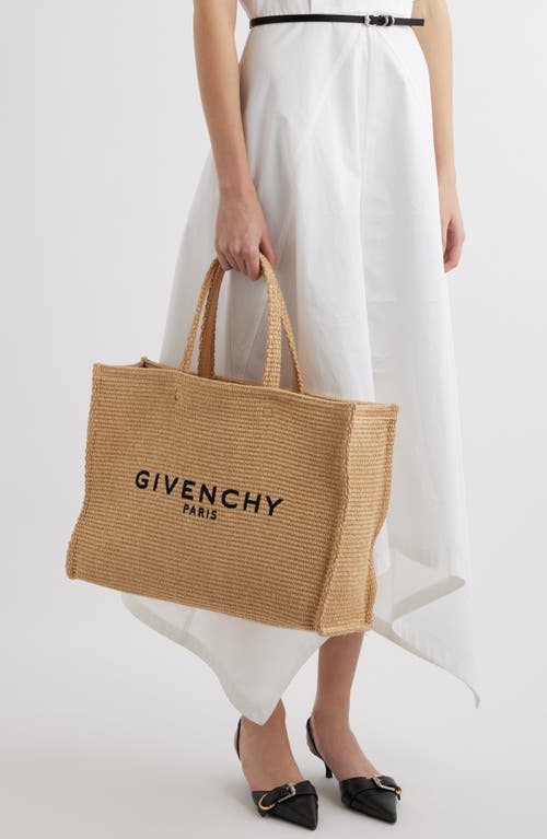 Shop Givenchy Soft Raffia G-tote In 101-natural