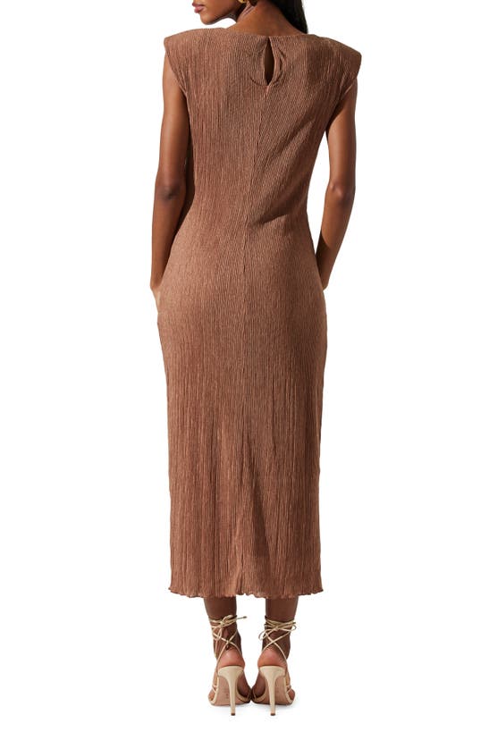 Astr The Label Plissé Maxi Dress In Brown