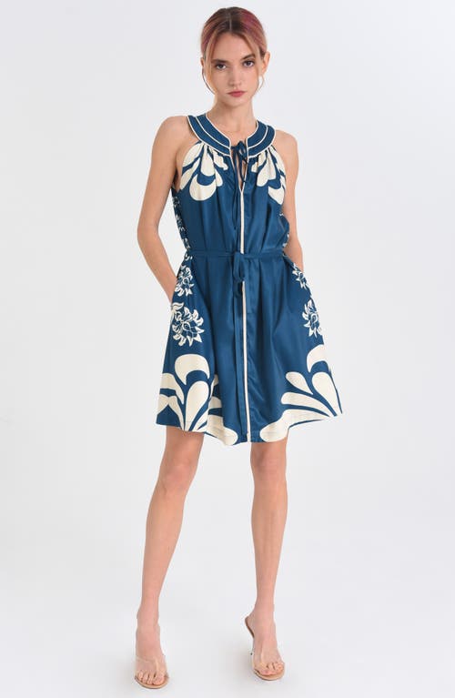 Shop Ciebon Kyndra Print Sleeveless Minidress In Blue Multi