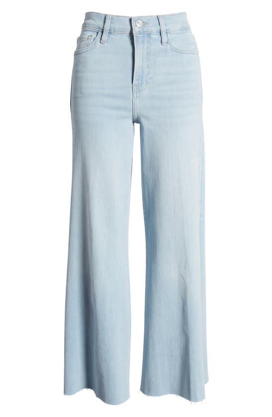 Shop Frame Le Palazzo Raw Hem Ankle Wide Leg Jeans In Clarity