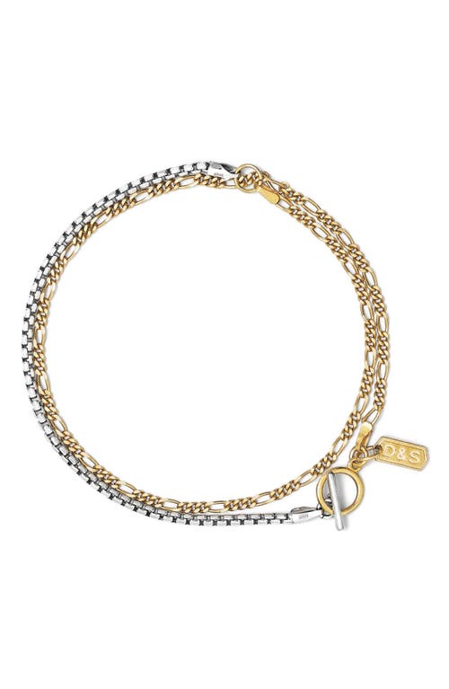 Men's Layered Chain Bracelet in Silver/gold