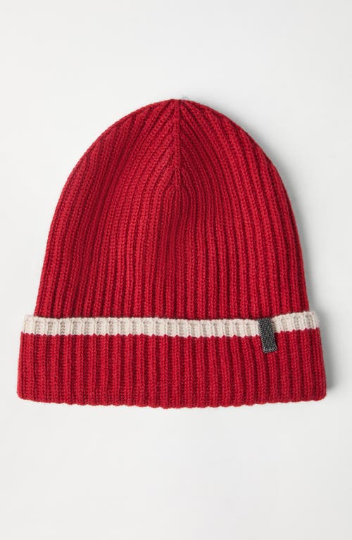 Shop Brunello Cucinelli Knit Beanie In Red