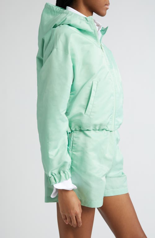 Shop Sporty And Rich Sporty & Rich Good Health Hooded Nylon Windbreaker In Thyme