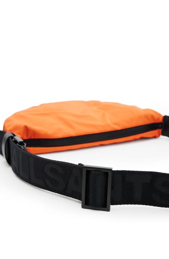 Shop Allsaints Half Moon Recycled Polyester Crossbody Bag In Pyrrole Orange