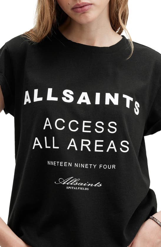 Shop Allsaints Tour Anna Graphic T-shirt In Black
