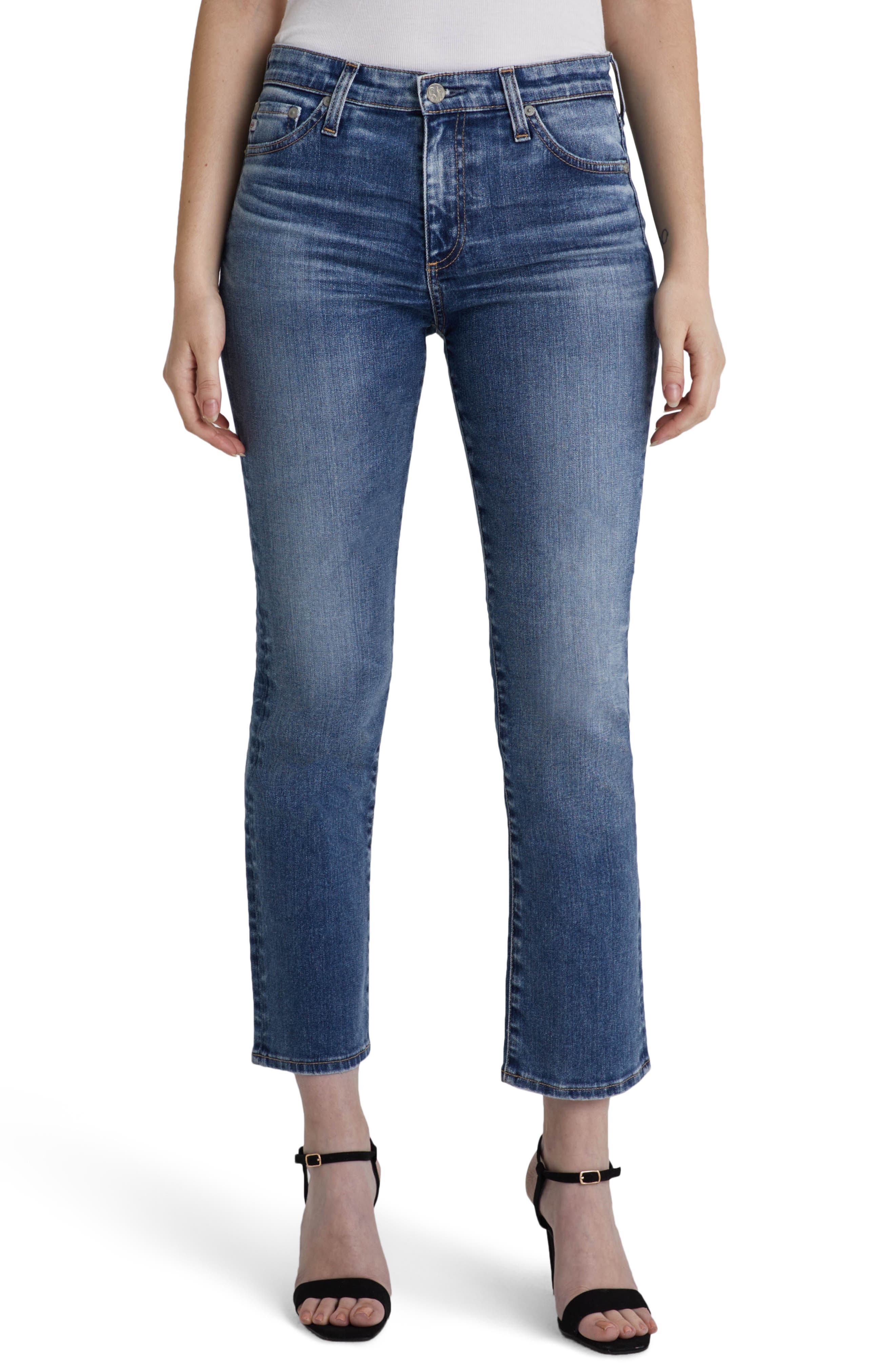 slim high cropped jeans