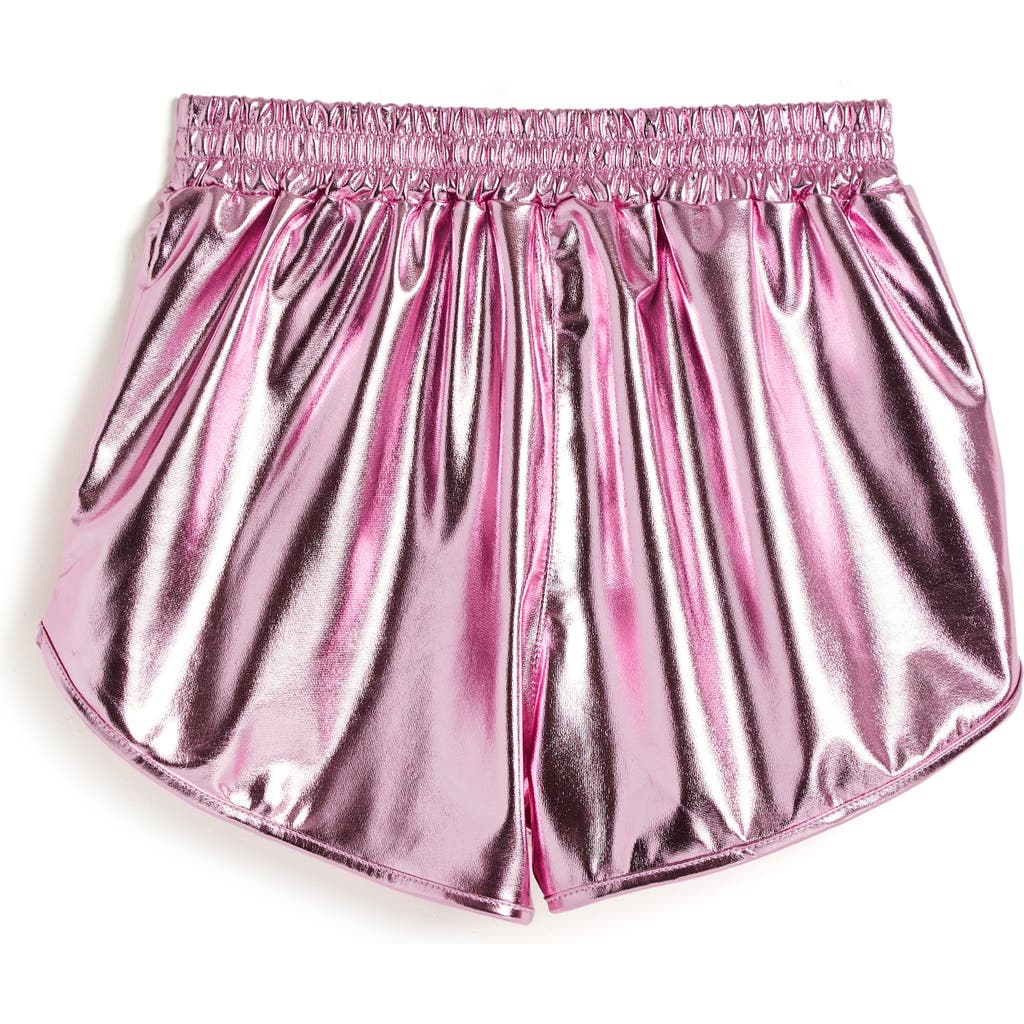 Tractr Kids' Metallic Dolphin Shorts In Light Pink