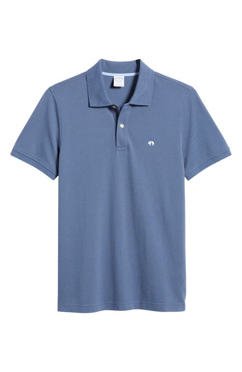 Shop Brooks Brothers Piqué Polo In Vintage Indigo