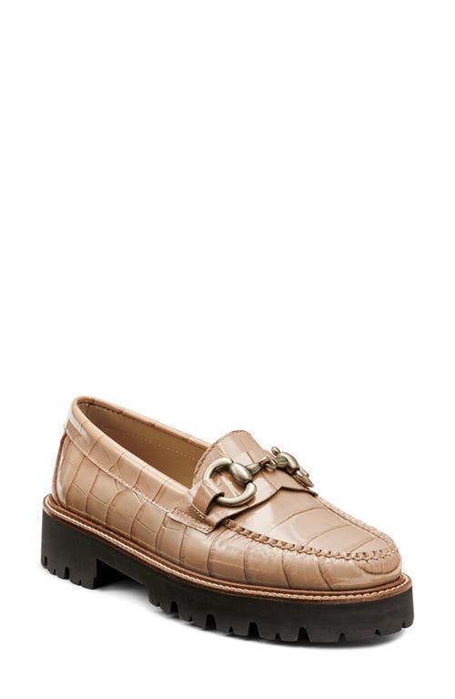 G.H.BASS G. H.BASS Lianna Croc Embossed Super Bit Weejuns Penny Loafer in Latte