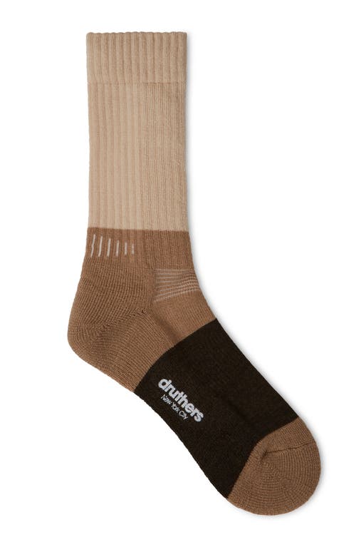 Shop Druthers Nyc Vivo Merino Wool Function Blocked Boot Sock In Oatmeal Stripe