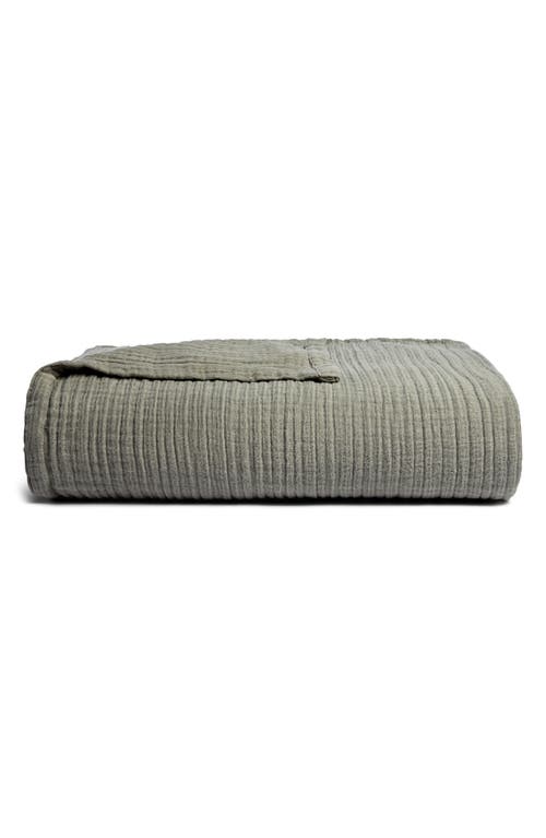 Parachute Cloud Cotton & Linen Gauze Bed Blanket in Moss at Nordstrom
