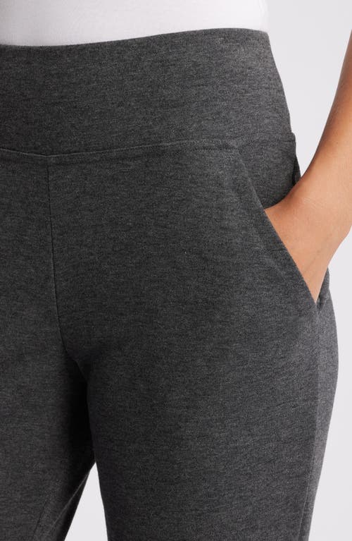 Hue Ponte Knit Flare Leggings In Grey Heather