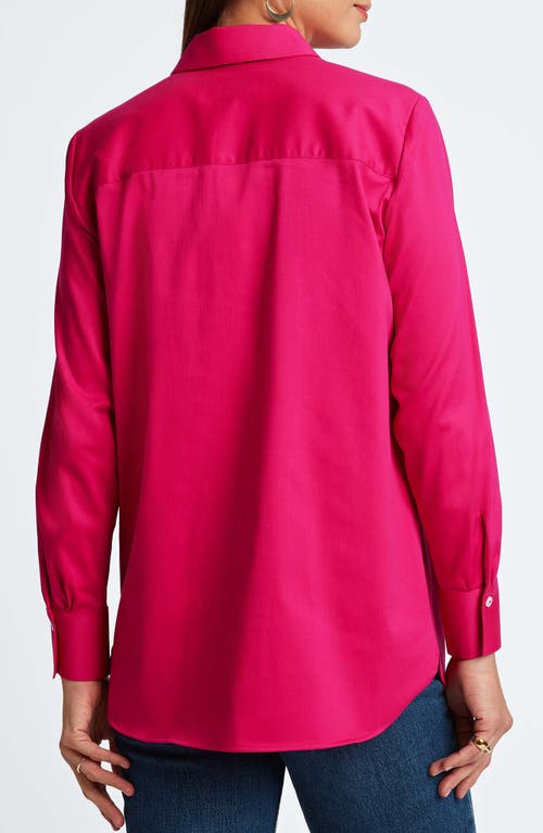 FOXCROFT FOXCROFT LAYLA SATEEN BUTTON-UP SHIRT