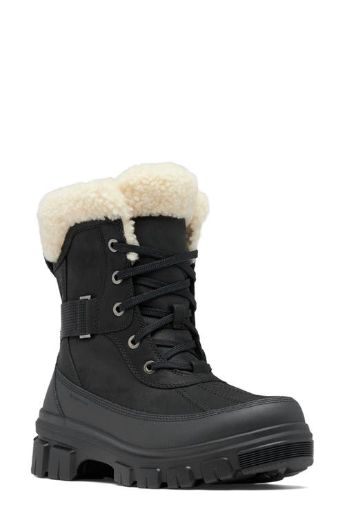 Shop Sorel Tivoli V Parc Genuine Shearling Waterproof Boot In Black/sea Salt
