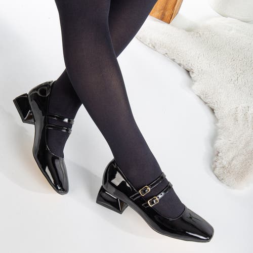 Forever & Always Shoes Lizbeth Mary Jane Shoes In Black Patent