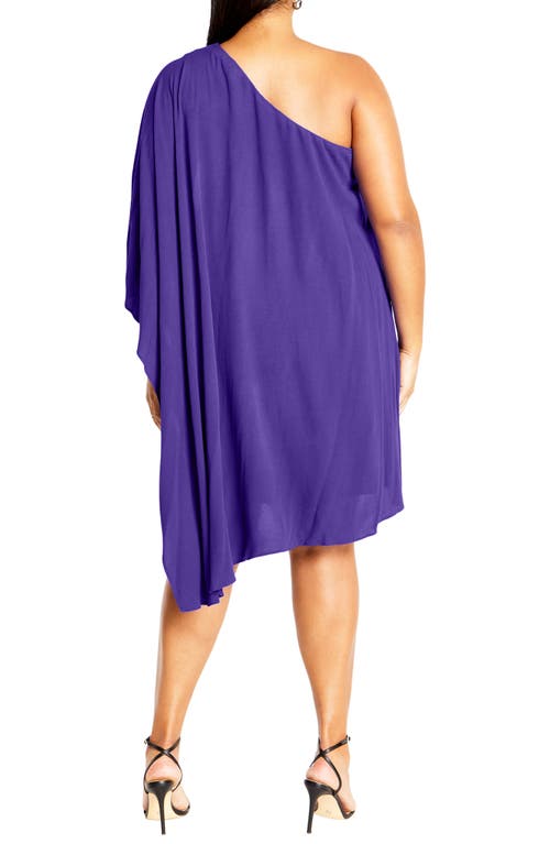 Shop City Chic Lily One Shoulder Minidress In Lotus