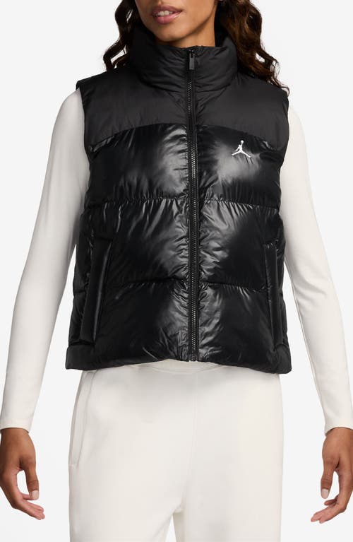 Shop Jordan Solid Core Puffer Vest In Black/white