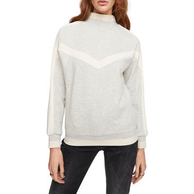 Scotch & Soda Colorblock High Neck Sweatshirt, Grey