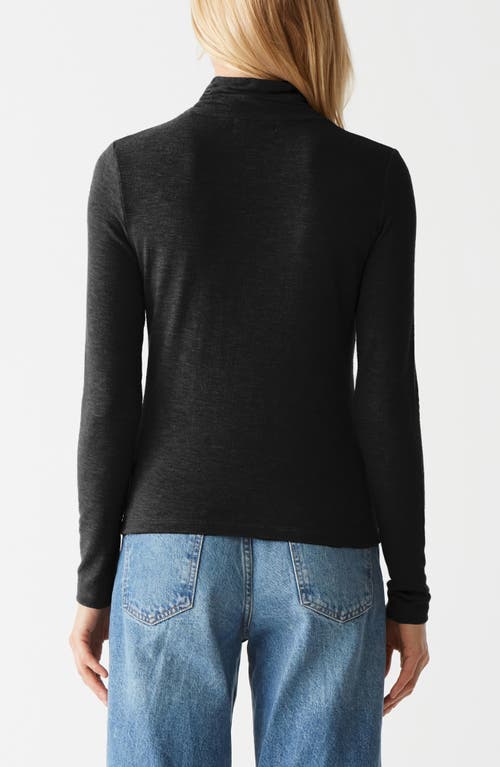 Shop Michael Stars Hadley Long Sleeve Knit Turtleneck Top In Black