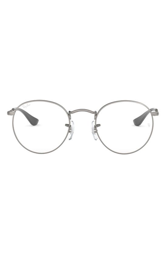 Shop Ray Ban Ray-ban 50mm Round Optical Glasses In Matte Gunmetal