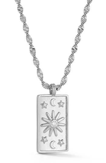Sphera Milano Cubic Zirconia Celestial Pendant Necklace In Silver