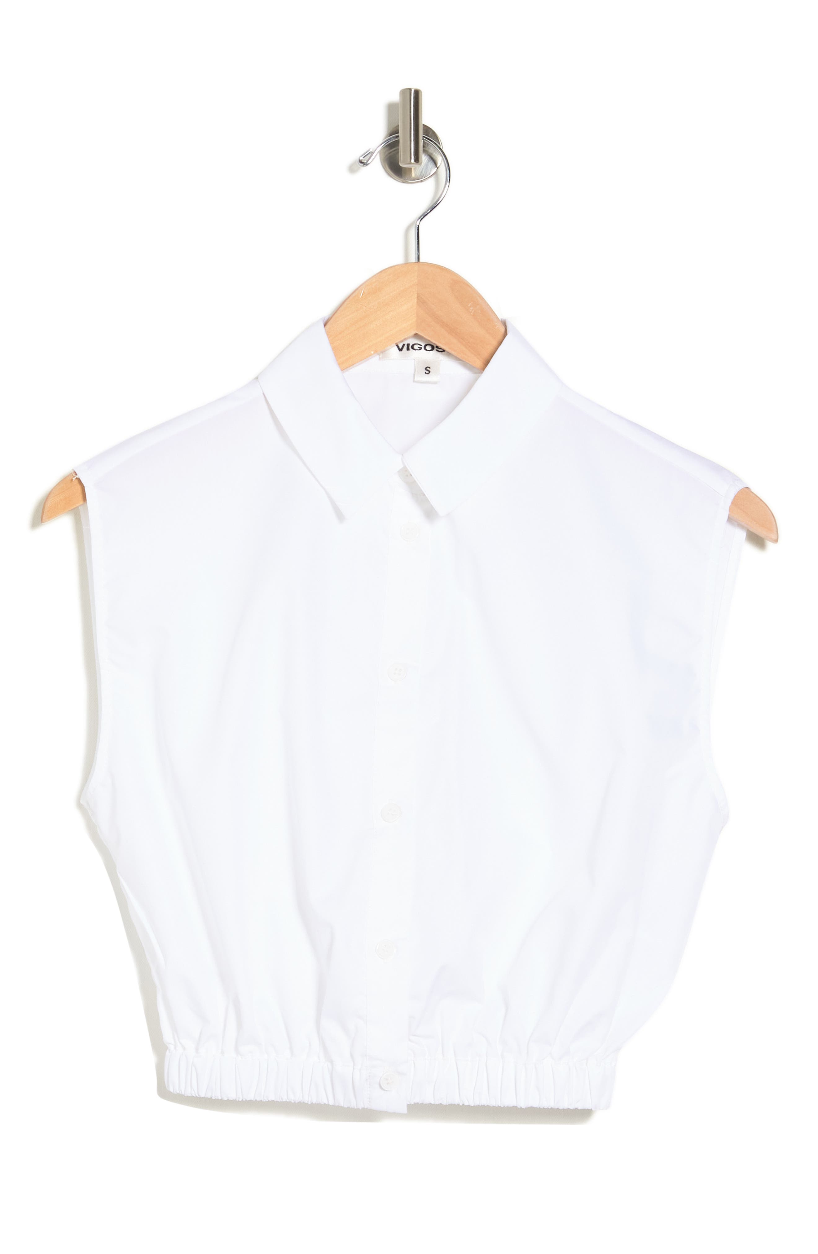 Vigoss Sleeveless Button Front Crop 