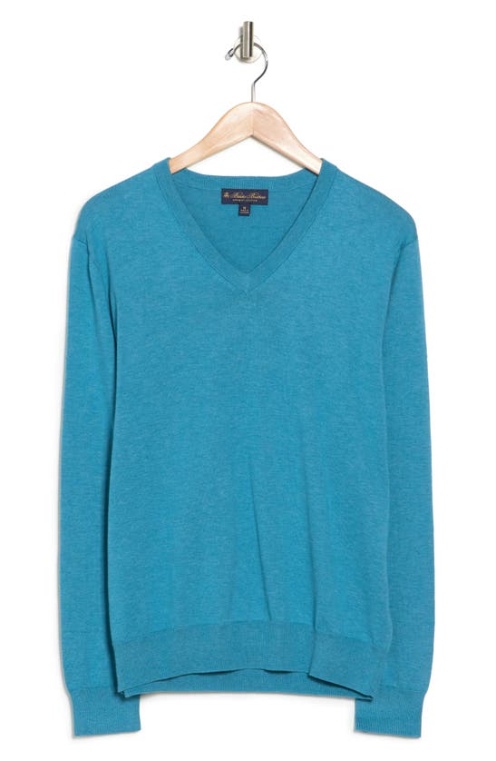 Brooks Brothers Supima Cotton V-neck Sweater In Blue | ModeSens