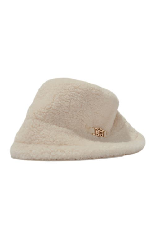 Shop Maje Faux Fur Bucket Hat In Ecru