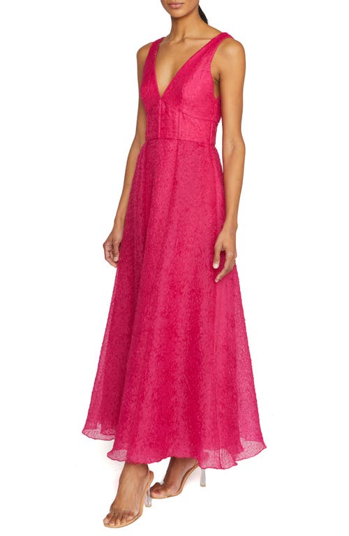 Shop ml Monique Lhuillier Giselle Corset Bodice Gown In Cerise Pink