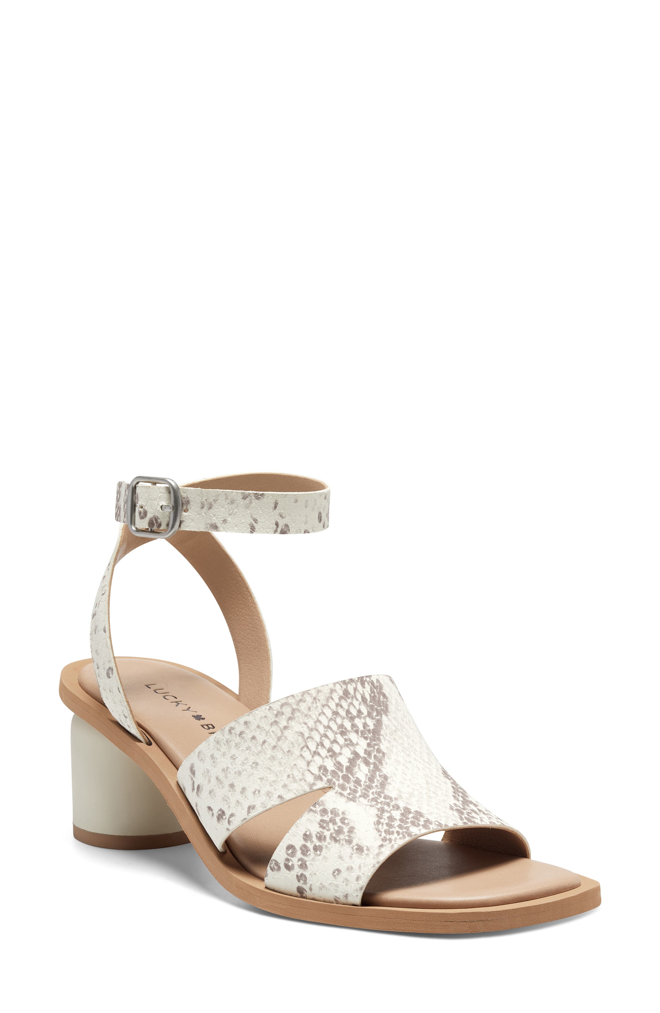 branded heel sandals