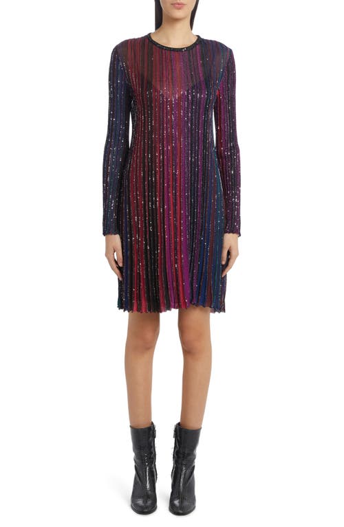 Missoni Sequin Long Sleeve Wool Blend Dress Lilac/Powder Blue at Nordstrom, Us