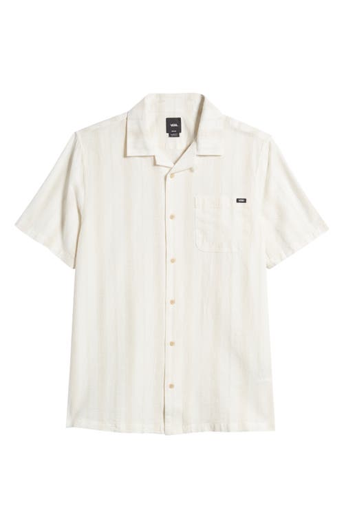 Carnell Cotton & Linen Camp Shirt in Marshmallow-Oatmeal