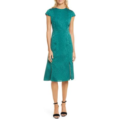 Ted Baker London Leopard Jacquard Dress, (fits like 4-6 US) - Green
