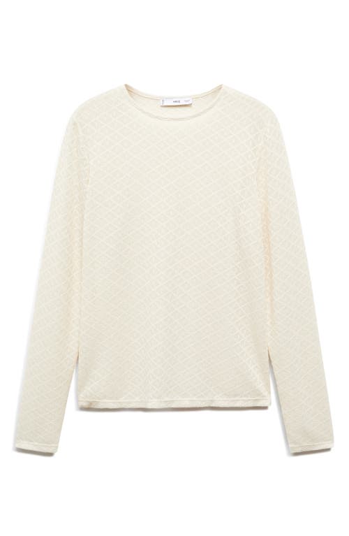 Mango Textured Long Sleeve T-shirt In Neutral