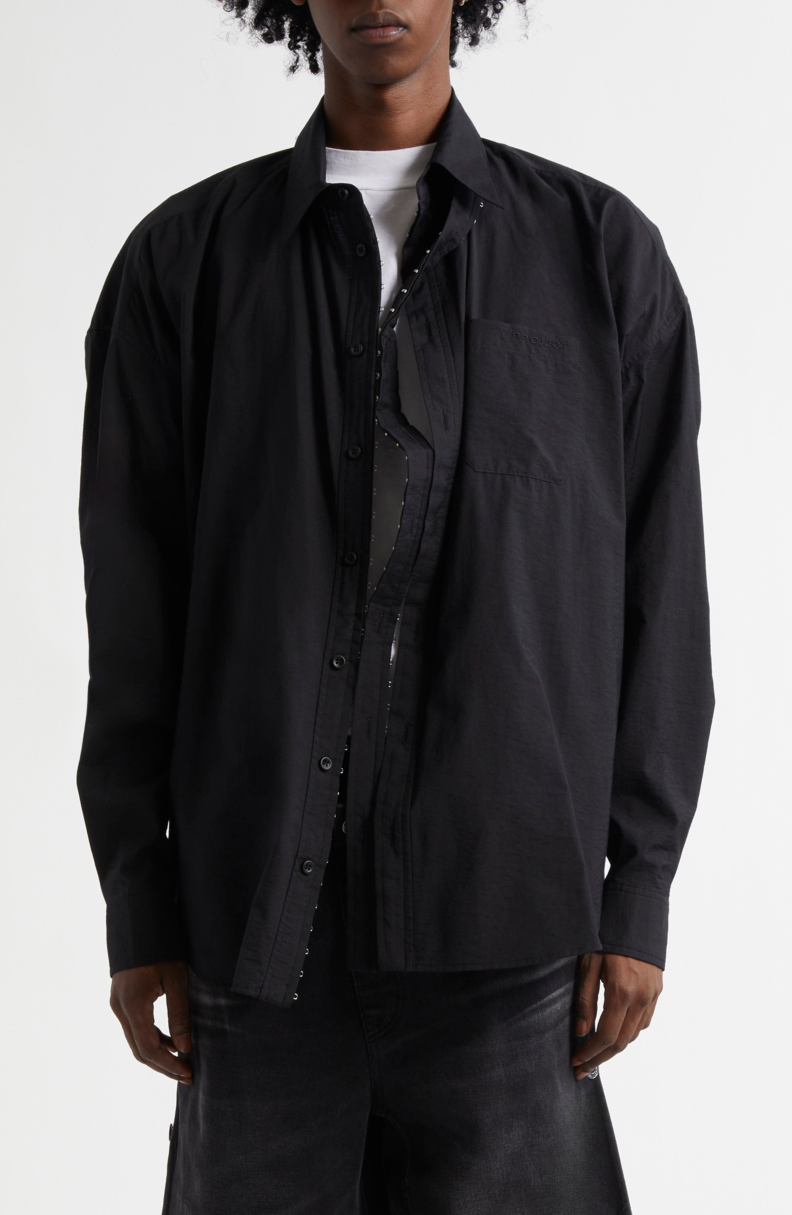 Y/Project Evergreen Hook & Eye Shirt in Evergreen Black 