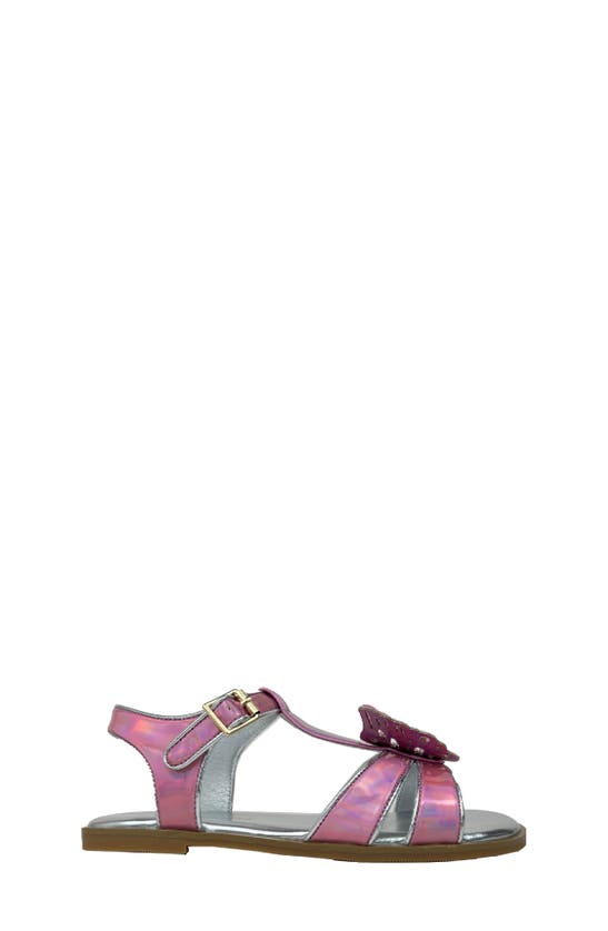 Shop Yosi Samra Kids' Miss Butterfly Ankle Strap Sandal In Rainbow Iridescent